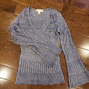 Authentic Michael Michael kors blue flute sleeve t